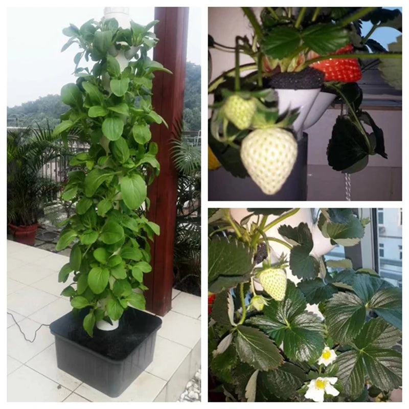 Vertical Hydroponic Tower Greenhouse Garden Indoor Soilless Culture Growing System Vertical Tower Veg Planter Grow Pot Kit