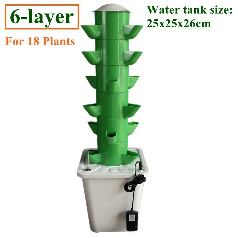 Vertical Hydroponic Tower Greenhouse Garden Indoor Soilless Culture Growing System Vertical Tower Veg Planter Grow Pot Kit