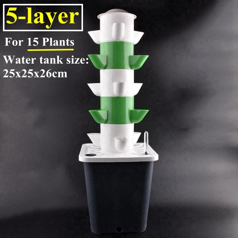 Vertical Hydroponic Tower Greenhouse Garden Indoor Soilless Culture Growing System Vertical Tower Veg Planter Grow Pot Kit