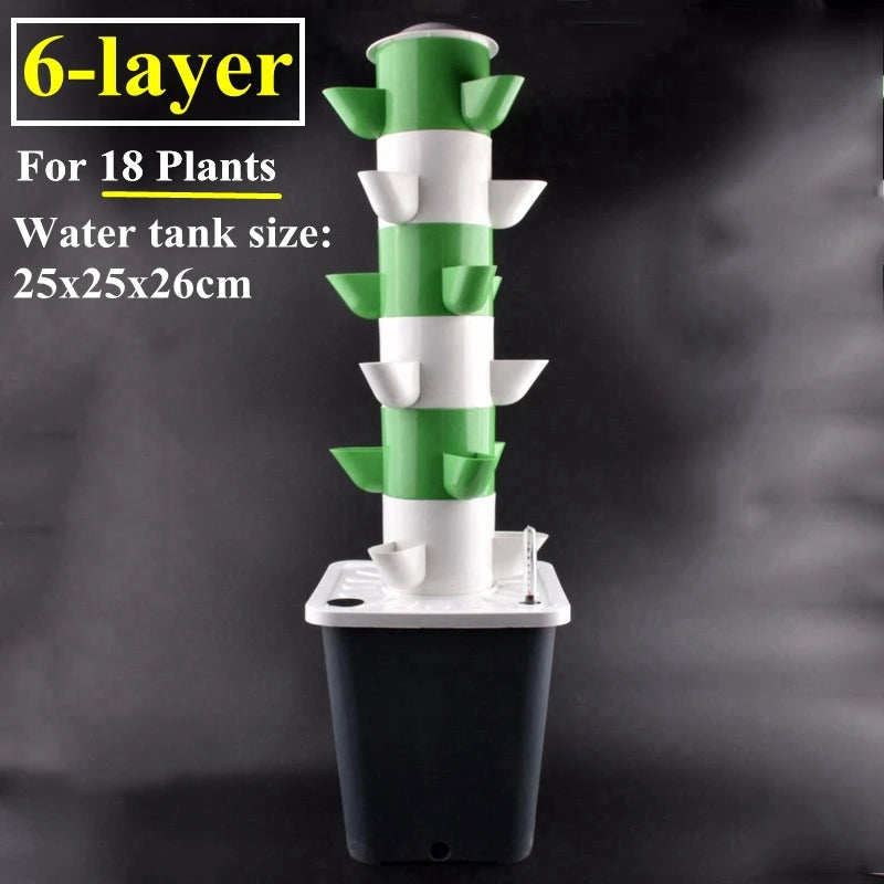 Vertical Hydroponic Tower Greenhouse Garden Indoor Soilless Culture Growing System Vertical Tower Veg Planter Grow Pot Kit