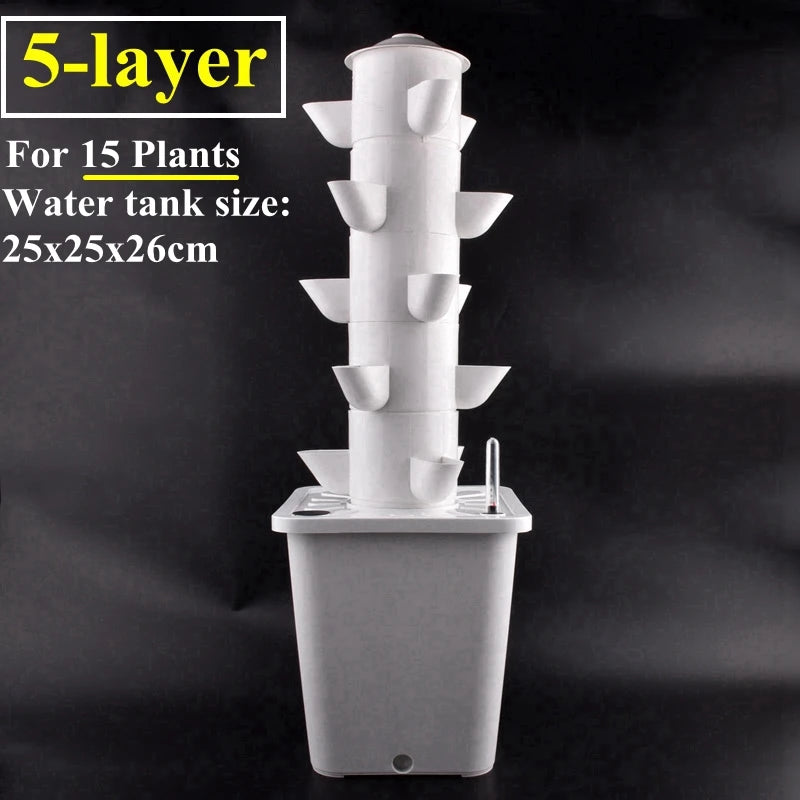 Vertical Hydroponic Tower Greenhouse Garden Indoor Soilless Culture Growing System Vertical Tower Veg Planter Grow Pot Kit