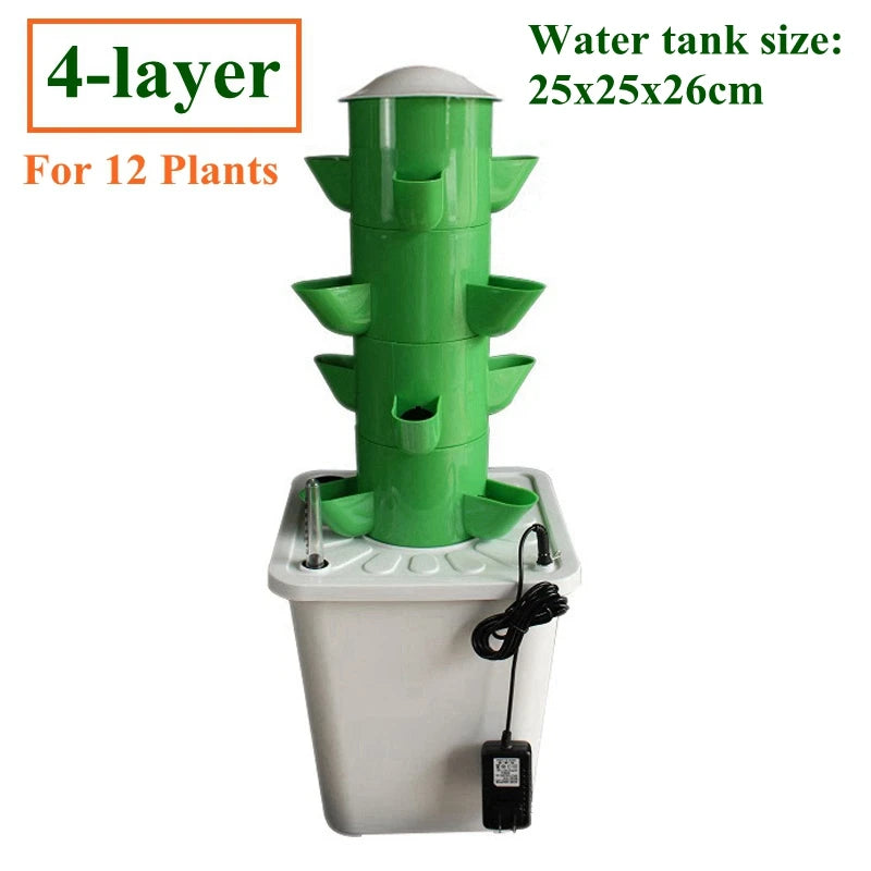 Vertical Hydroponic Tower Greenhouse Garden Indoor Soilless Culture Growing System Vertical Tower Veg Planter Grow Pot Kit