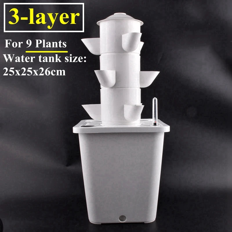 Vertical Hydroponic Tower Greenhouse Garden Indoor Soilless Culture Growing System Vertical Tower Veg Planter Grow Pot Kit