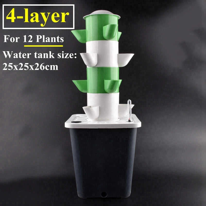 Vertical Hydroponic Tower Greenhouse Garden Indoor Soilless Culture Growing System Vertical Tower Veg Planter Grow Pot Kit