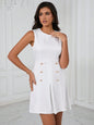 Solid Button Detail Dress (Shein Products)