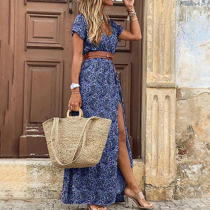 Long Dress for Women Summer Beach Bohemian Dresses Vestido Casual Robe Female Clothing