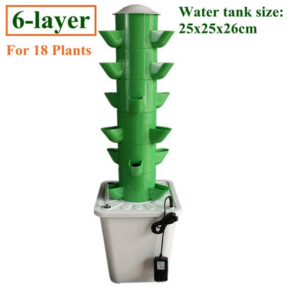 Vertical Hydroponic Tower  Greenhouse Garden Indoor Soilless Culture Growing System Vertical Tower Veg Planter Grow Pot Kit