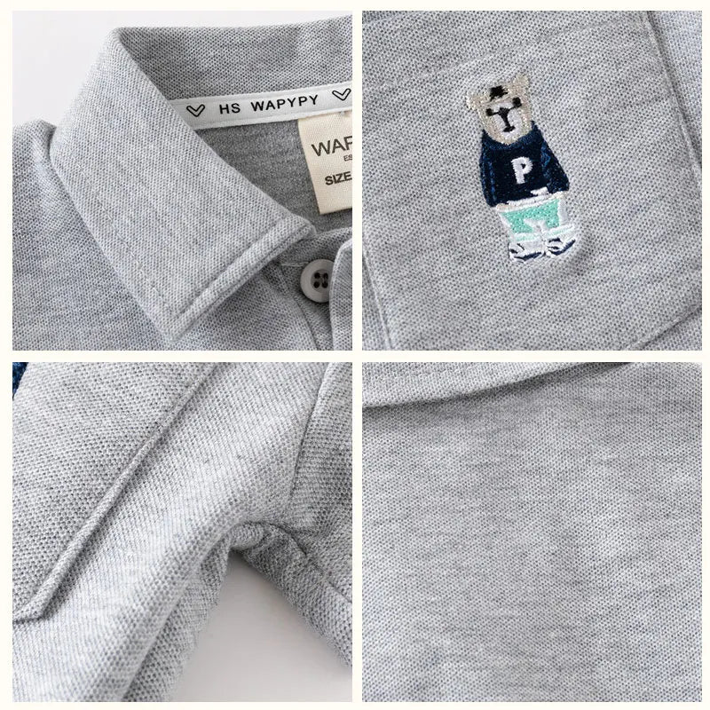 Children's  Set Lapel collar T-shirt+Shorts Kids  Summer Clothing Set Cute Cartoon  Boy Outfit Set Infant Toddler POLO shirt