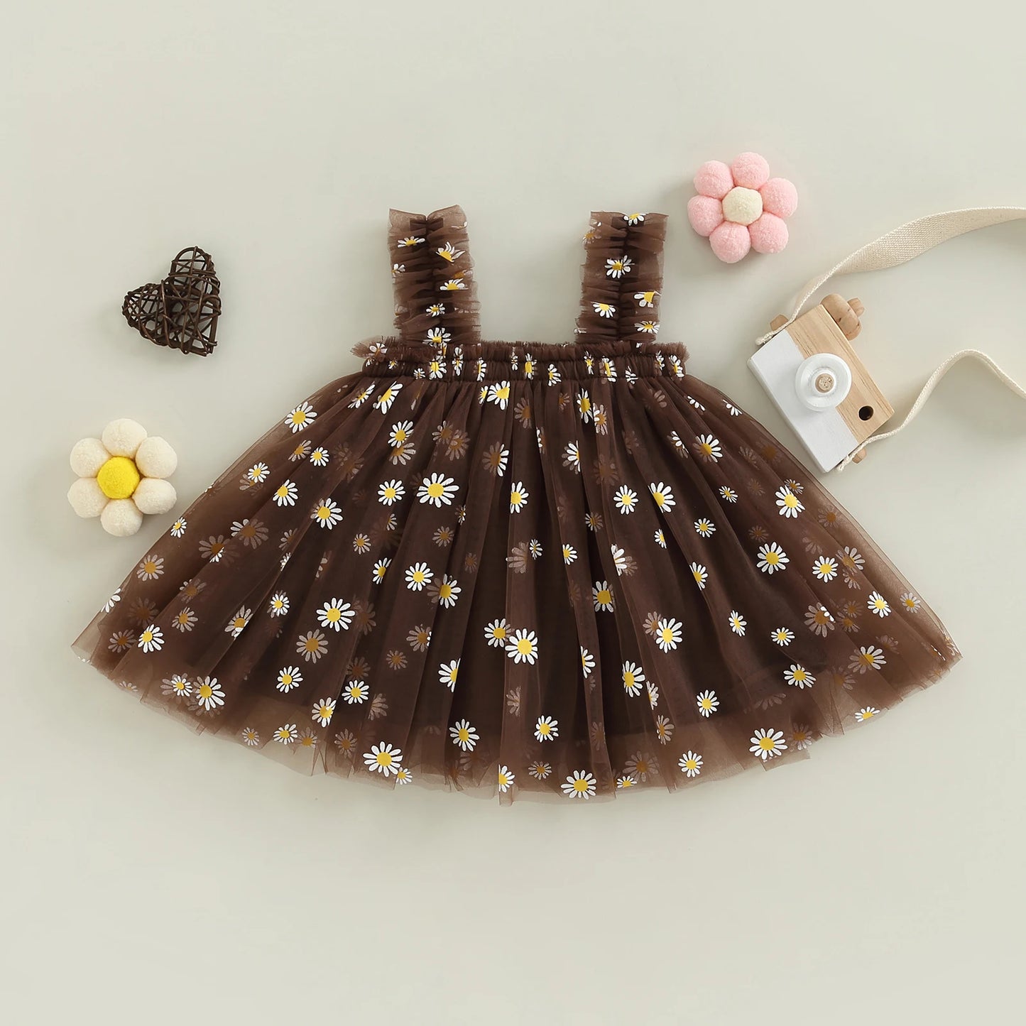 Ma&Baby 6M-5Y Summer Toddler Kid Baby Girls Tulle Dress Daisy Dresses For Girls Party Beach Holiday Clothing D01