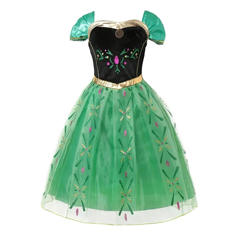 Elsa Princess Dress Girl Kid Birthday Party Carnival Clothes Dress up Anna Snow White Rapunzel Mermaid Aurora Costume