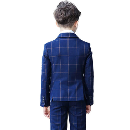 Boys Colorful Formal Suits Set Slim Fit Dresswear Children Wedding Party Performance Costume Kids Blazer Pants Bowtie Clothes