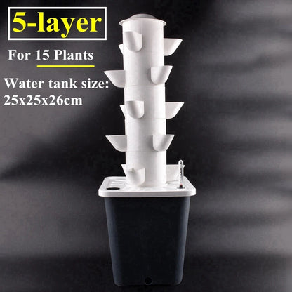 Vertical Hydroponic Tower  Greenhouse Garden Indoor Soilless Culture Growing System Vertical Tower Veg Planter Grow Pot Kit