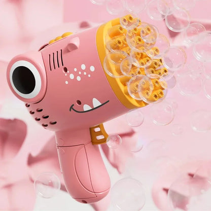 40 hole Dinosaur Bubbles Gun Children's Bubble Gun Handheld Fully Automatic Bubble Machine without battery and bubble water