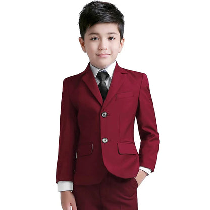 Boys Colorful Formal Suits Set Slim Fit Dresswear Children Wedding Party Performance Costume Kids Blazer Pants Bowtie Clothes
