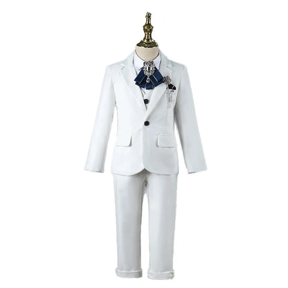 Boys Colorful Formal Suits Set Slim Fit Dresswear Children Wedding Party Performance Costume Kids Blazer Pants Bowtie Clothes