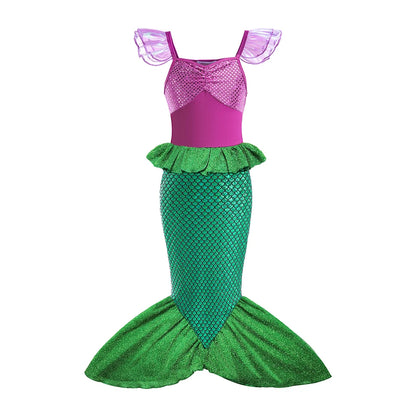 Children Princess Dress Arlo Cinderella Asha Candy Cosplay Gown Long Hair Dress Up Girls Mermaid Costume Kid Belle Girl Costumte