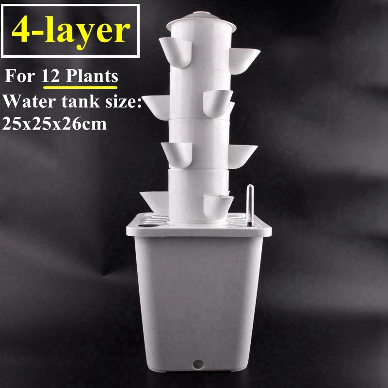 Vertical Hydroponic Tower  Greenhouse Garden Indoor Soilless Culture Growing System Vertical Tower Veg Planter Grow Pot Kit