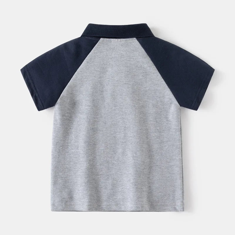 Children's Clothing T-Shirt Kids Lapel collar Clothes Boys Girls Summer Cartoon Simplicity Tops Short Sleeve Clothes 100% Cotton