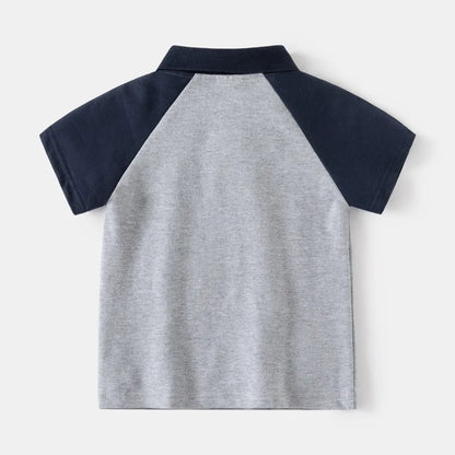 Children's Clothing T-Shirt Kids Lapel collar Clothes Boys Girls Summer Cartoon Simplicity Tops Short Sleeve Clothes 100% Cotton