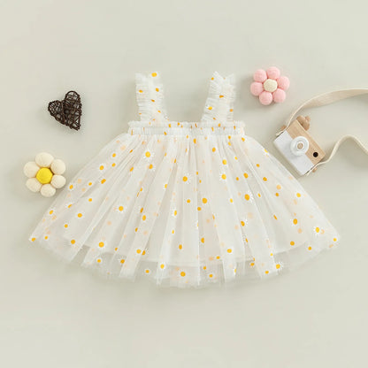 Ma&Baby 6M-5Y Summer Toddler Kid Baby Girls Tulle Dress Daisy Dresses For Girls Party Beach Holiday Clothing D01