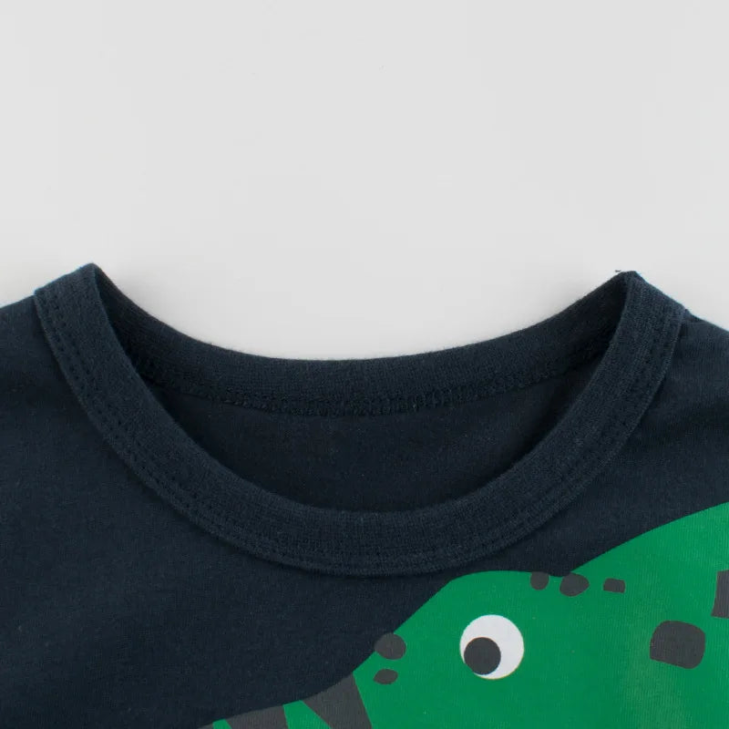 Summer Children 3D Cartoon T-shirt for Boy Animal Printing Dinosaur 100%Cotton Boys T Shirt Girls Tops Tees Cartoon Kids Clothes