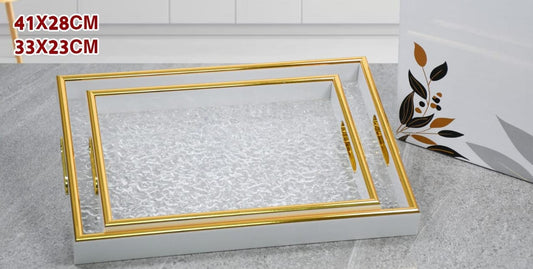 Set of 2 Acrylic Serving Trays